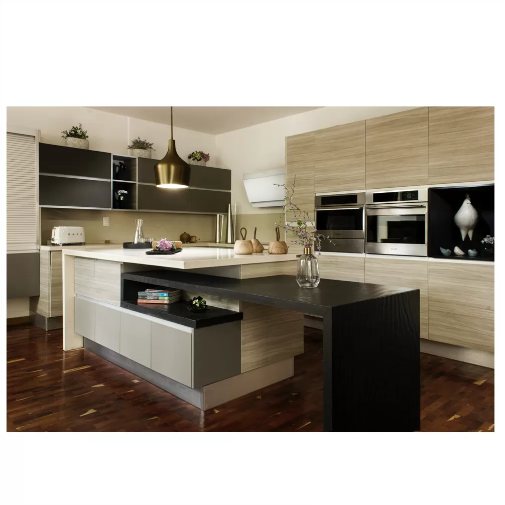 Cocina Integral en L con Isla Central Moderna Bogotá
