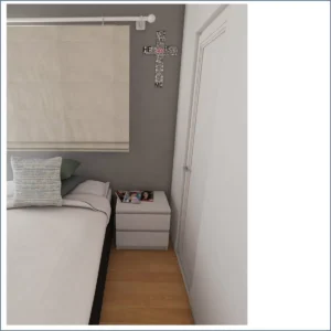 Mesa de Noche Moderna Minimalista Blanca en Bogotá