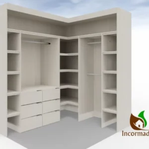 Closet en L moderno alto para almacenamiento Bogota