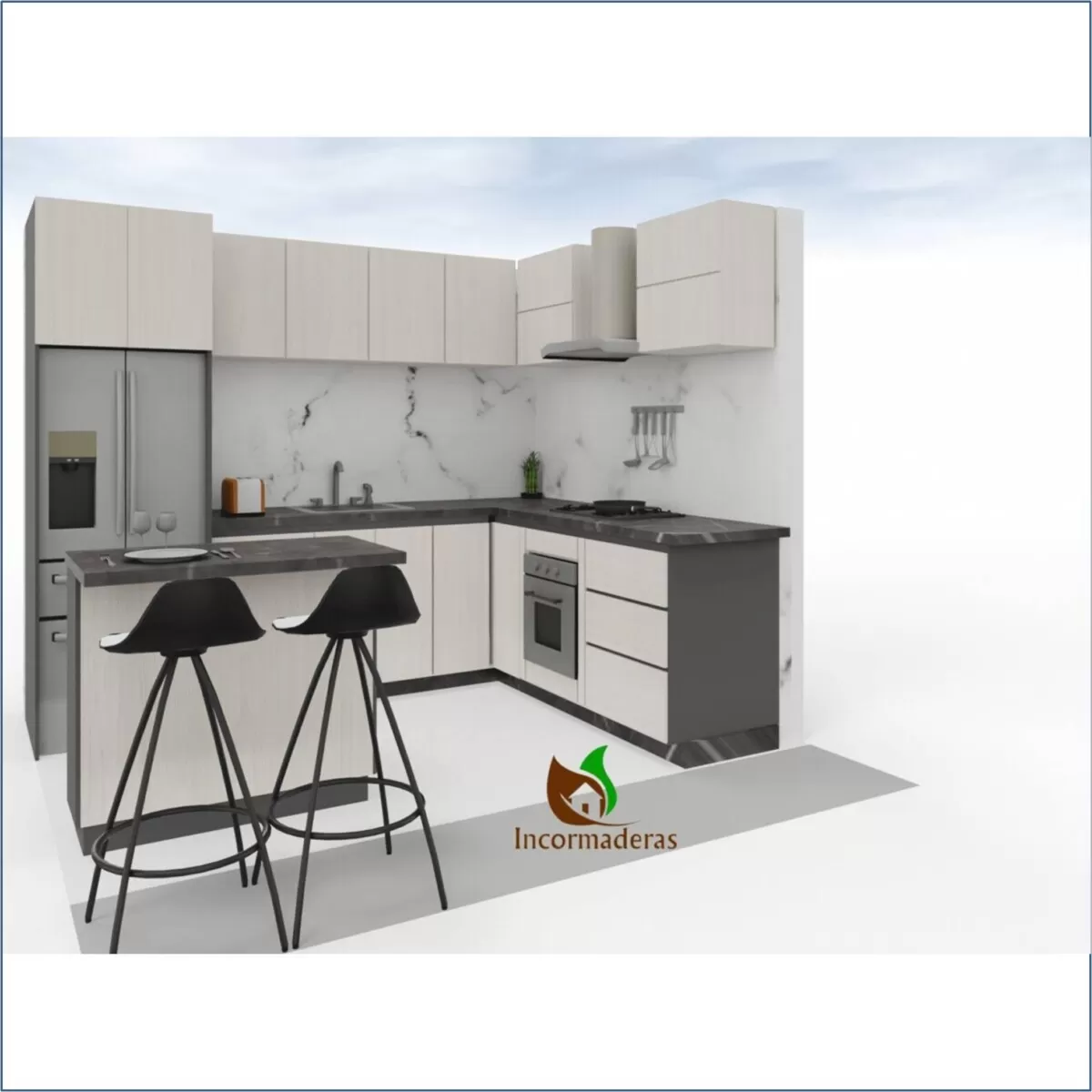 Cocina Integral en L Niebla y Plomo Bogota